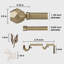 Rukshan Gold Iron Adjustable 1.12'' Double Curtain Rod-1670488458
