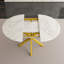 Table de salle à manger ronde blanche extensible jusqu'à 59 po en acier au carbone H 29,53 po x P 43,31 po x l 59,06 po