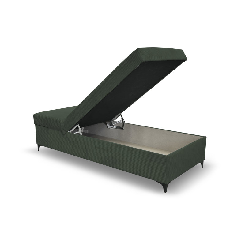 Obla Upholstered Chaise Lounge, Dark Green