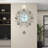 22 Inch Crystal Glass Large Wall Clock, Oversized Silent Modern Battery Operated Pendulum Clock For Living Room, Kitchen, Bedroom