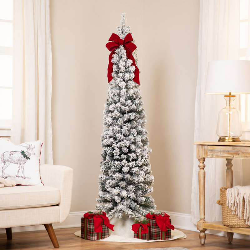Arbre de Noël artificiel pin vert enneigé 6 pi - non éclairé