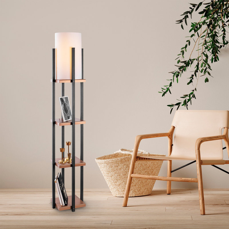 9.83'' Column Floor Lamp, Bronze, White