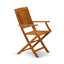 Ensemble de table bistro 3 pièces pour patio comprenant une table basse carrée d'extérieur en bois d'acacia et 2 chaises à accoudoirs pliantes, huile naturelle