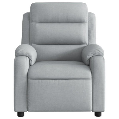  Massage Recliner Chair Light Grey Polyester Single