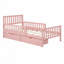 Lit plateforme en bois avec garde-corps des deux côtés et deux tiroirs de rangement-2020282334