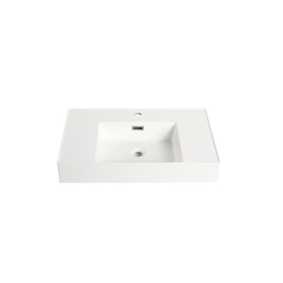 Resin Basin 30 Inch For Bathroom - Scratch- & Modern, White, 29.49 In. Depth, 17.87 Width, 4.94 Height, 45.06 Lb, Superior Hygiene Feature Wear Corrosion , Spotless Cleaning