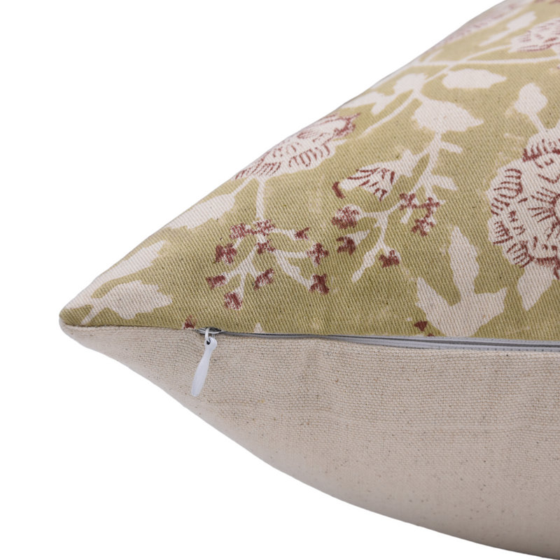 Housse de coussin Block Block, housse de coussin décorative en coton épais pouces_RAM-GRN-TC, Carré, 18 po x 18 po
