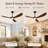 3-Blade Farmhouse Ceiling Fan With Light Kit and Remote, Memory LED Light, 6 Speed Noiseless DC Motor-1107420588