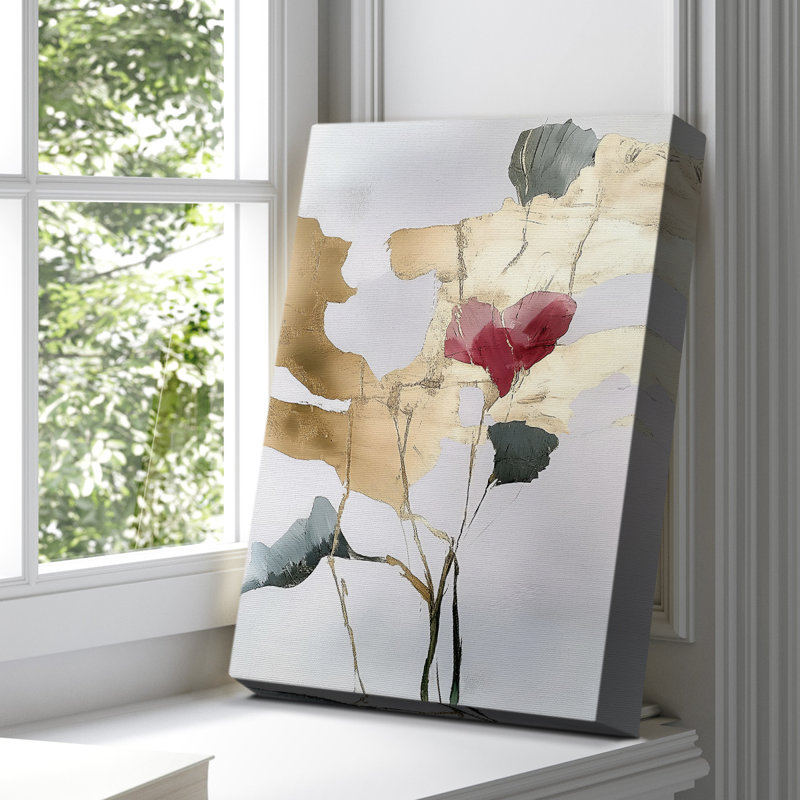 Floral avec toile tendue tendue avec châssis CCXV III, H 48 po x l 32 po