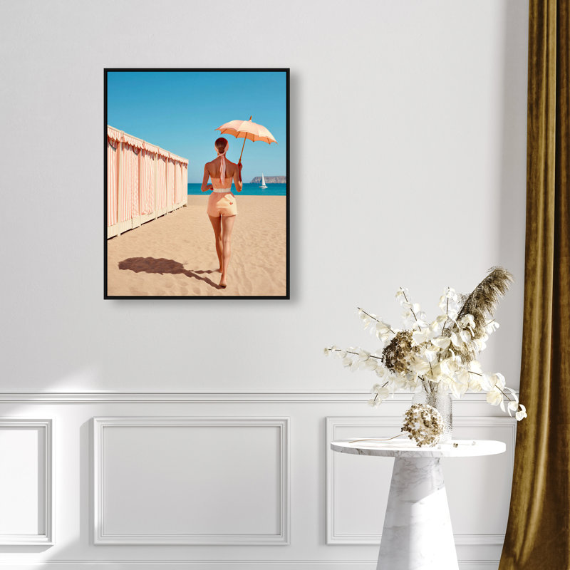Vogue Cabana I Canvas Fashion Print by Oliver Gal, Black Frame, 16 x 20, 25"H x 31"W, Black Floater Frame