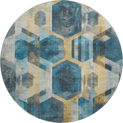 Premium Machine Washable Varroville AMF1722 Geometric Rug