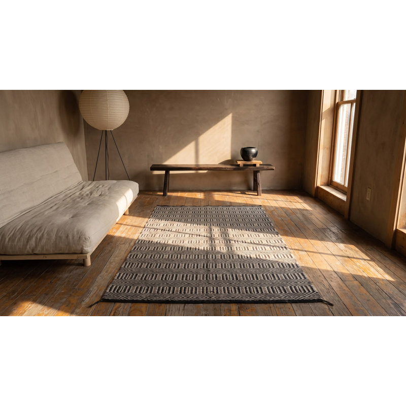 Antique Navajo American Gray 1940s Rug