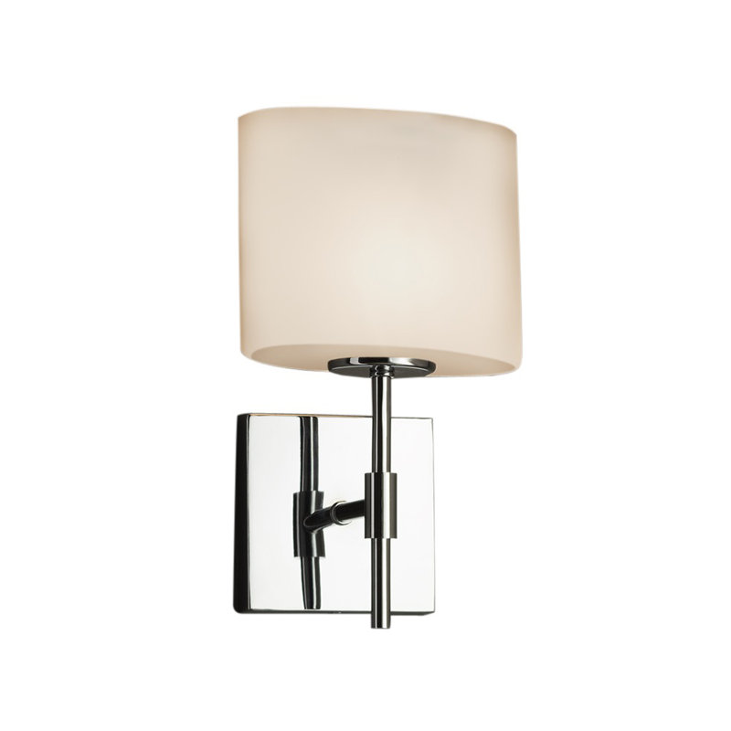 Appliquee à bras 1 lumières Casson, Nickel brossé, Opale