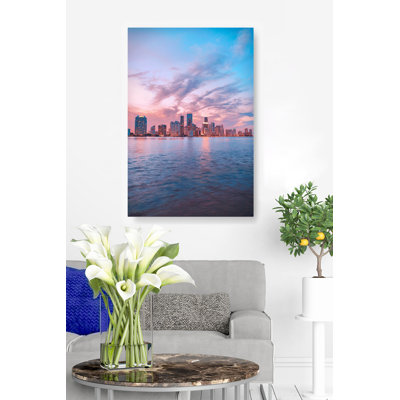 " Miami Sunset, Downtown, Across Biscayne Bay "