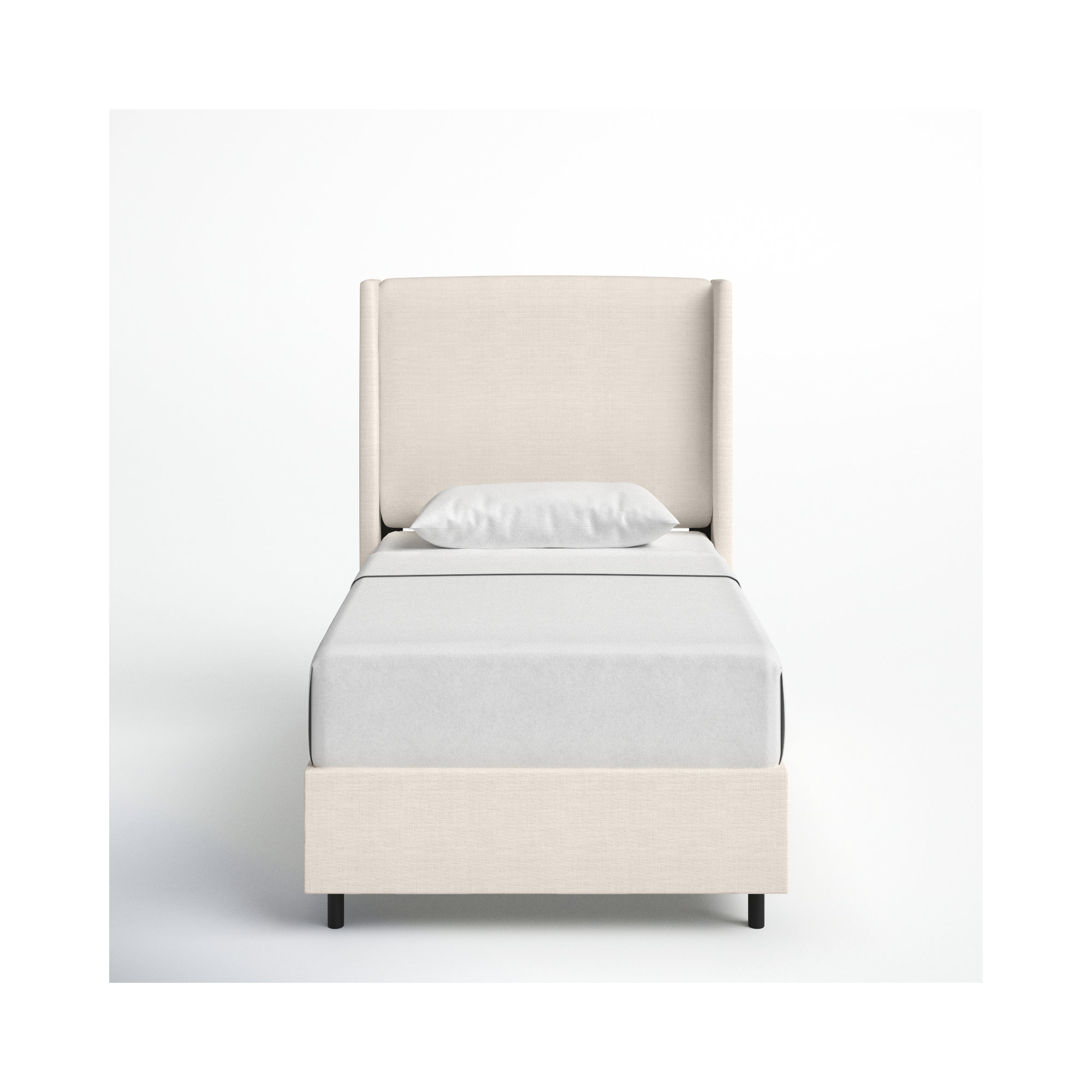 Tilly Upholstered Bed, Twin, Classic Talc Linen