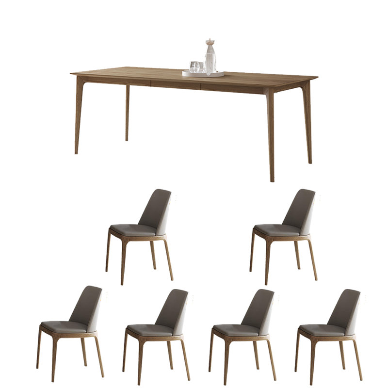 6 - Person Four Leg Dining Set, 29.53"H x 62.99"L x 31.5"W