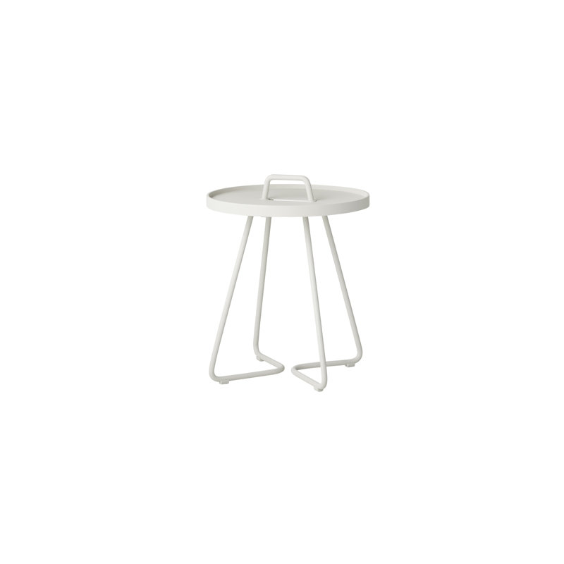 On-the-Move Outdoor Round Side Table, 14.6", White