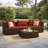 27.6" Wide Square Patio Sofa with Cushions-1708677356-1708677357