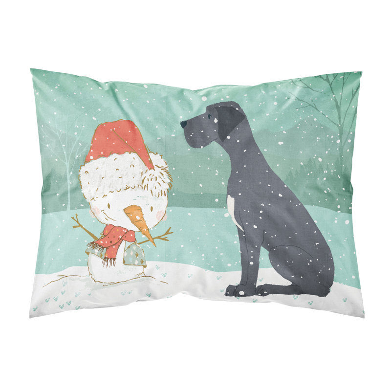 Snowman Christmas Microfiber, Black Great Dane