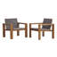 Vexa Modern Coastal Acacia Wood Outdoor Club Chair with PE Wicker Backrest and Seat