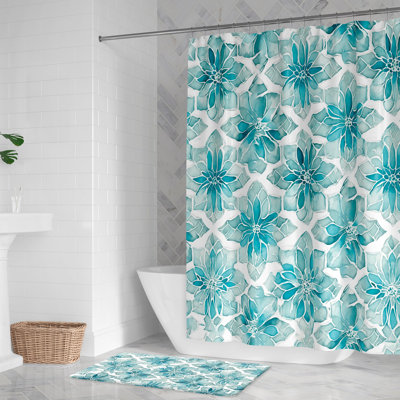  Crackled Glass Shower Curtain