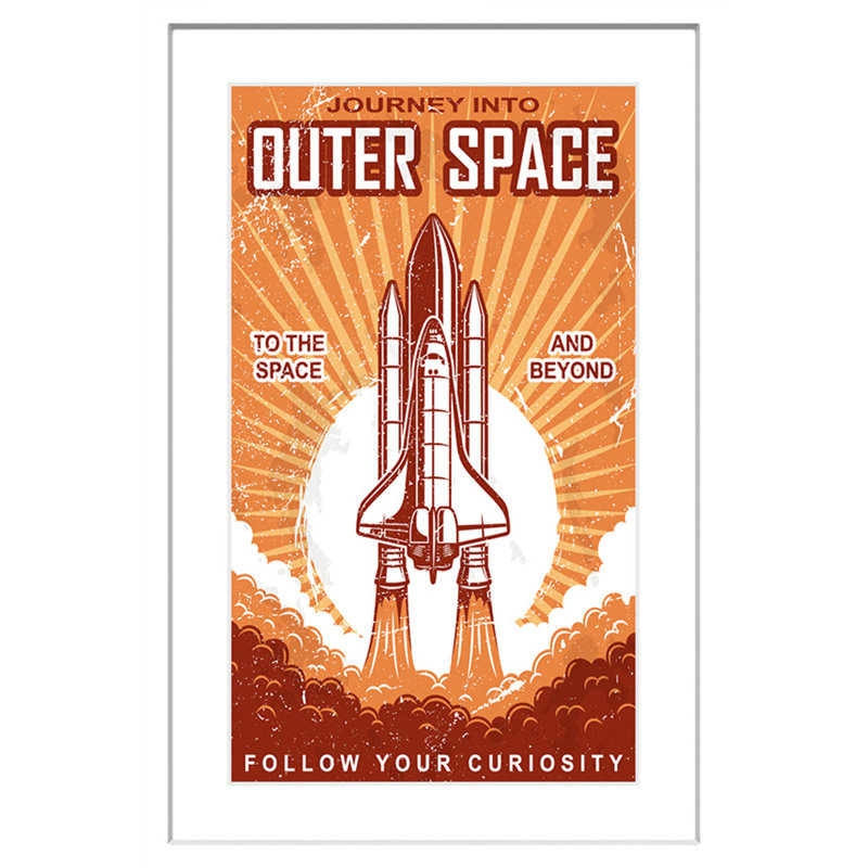 " Outer Space " by Marmont Hill, 24" H x 16" W x 1.5" D, White