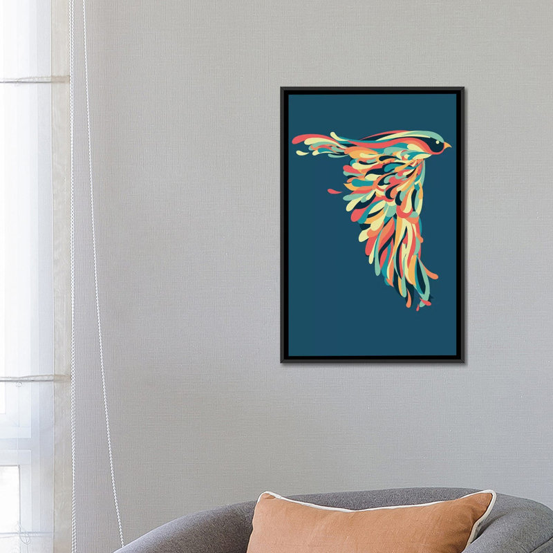Art sur toile Down Down, H 26 po x l 18 po x P 1,5 po, Toile avec cadre noir, Non mat