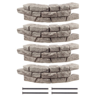 10'' H x 36'' W Brown Polyethylene Plastic Landscaping Rock