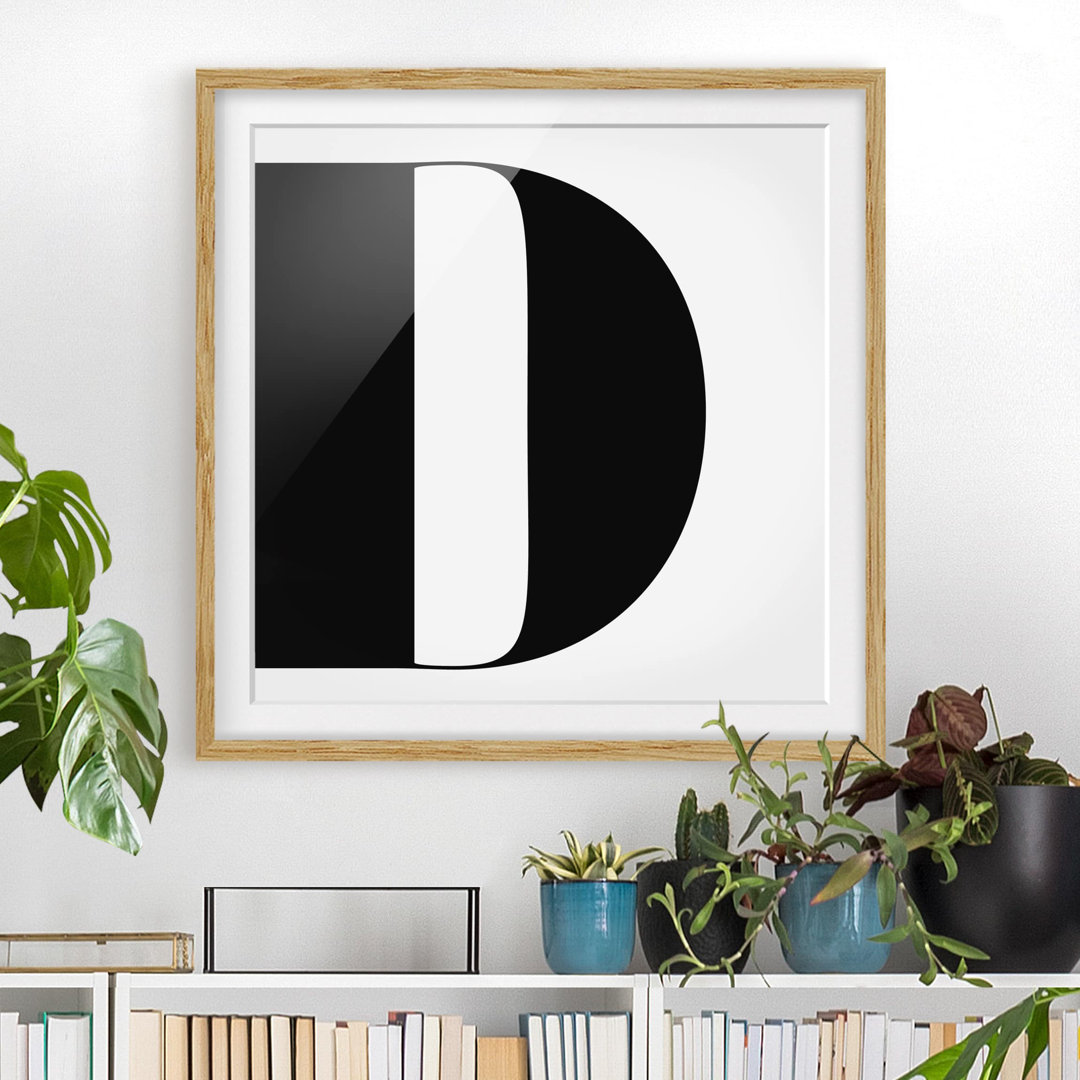 Gerahmtes Poster Roman Type Letter D