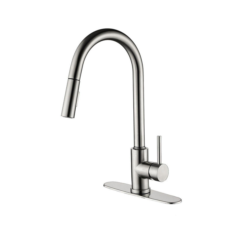 Kitchen Faucet With Pull Down Sprayer, Brushed Nickel