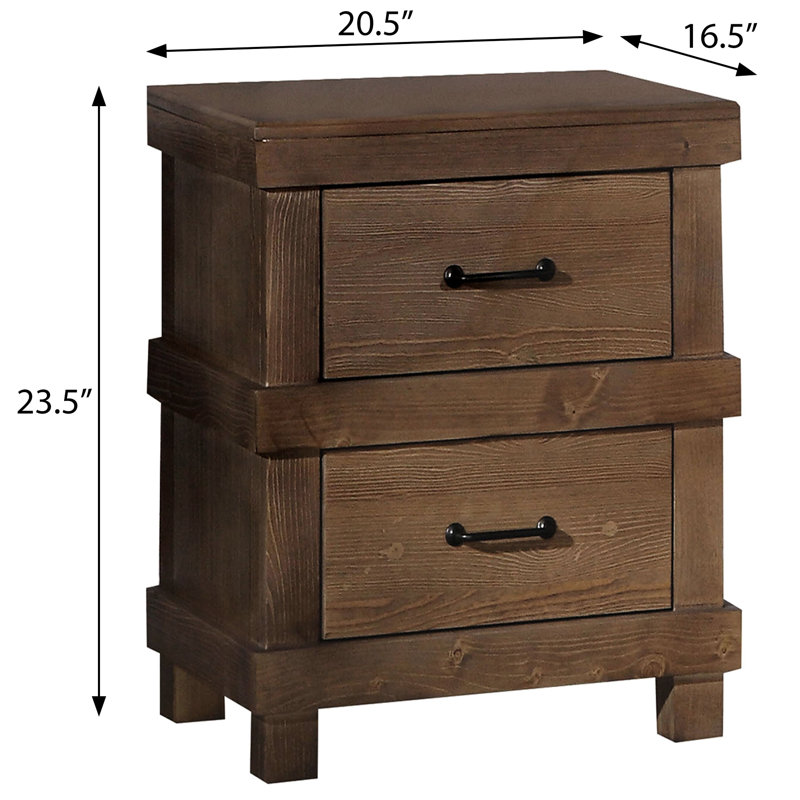 Table de chevet rustique pour chambre à coucher avec chêne antique - offre une conception de finition tranquille pour une solution de rangement
