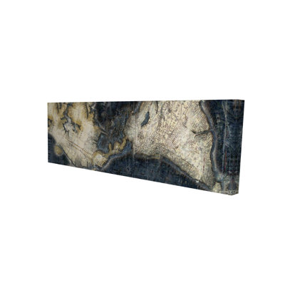 «Old World Map Canvas» - décor de salon bleu | Home Art