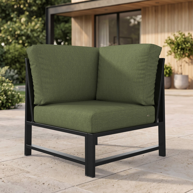 Fauteuil d'angle Oltjana, Toile fougère