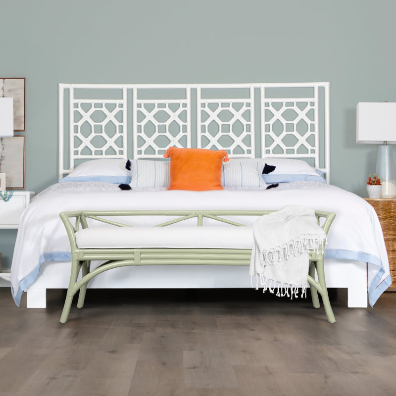Wicker Bench, Citrus Orange