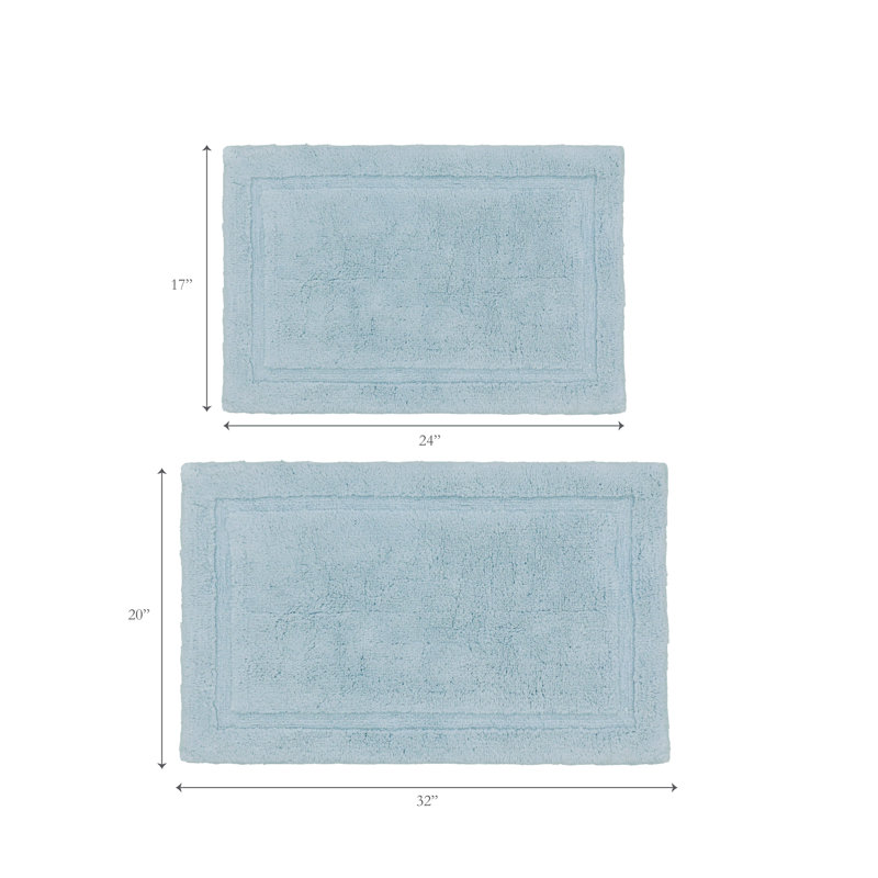 Rane Plush Bath Rug, Pale Blue