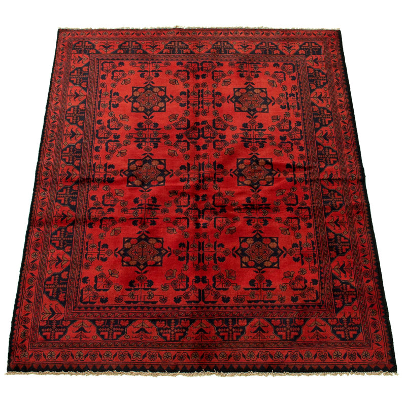 Tapis décoratif en laine noué à la main de conception unique 4 pi 11 po x 6 pi 4 po Diajah New Age