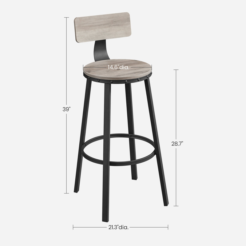 Brookdale Stool, Greige/Black, Bar Stool (28.7" Seat Height)