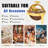 ROOMARK 6 Qt Chafing Dish Buffet Set ,Roll Top Round Chafer Catering Food Warmer Set W/ Thick Frame