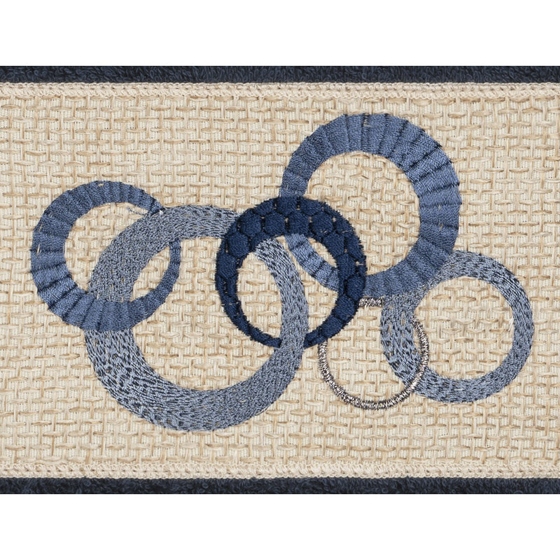 Annabelle Textiles 3 Piece 100% Turkish Cotton Embellished Towel Set, Midnight Blue