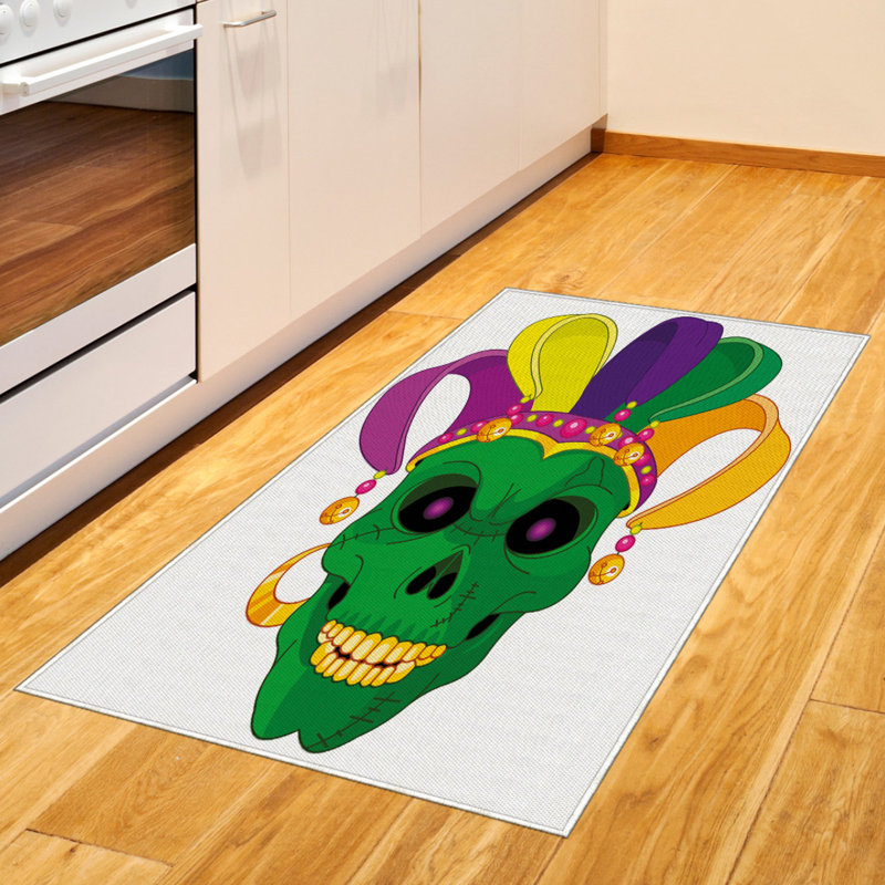 Mardi Gras High Density Long Fiber Poly Threads Decorative Area Rug Carpet, Rectangle 2'7" x 5'