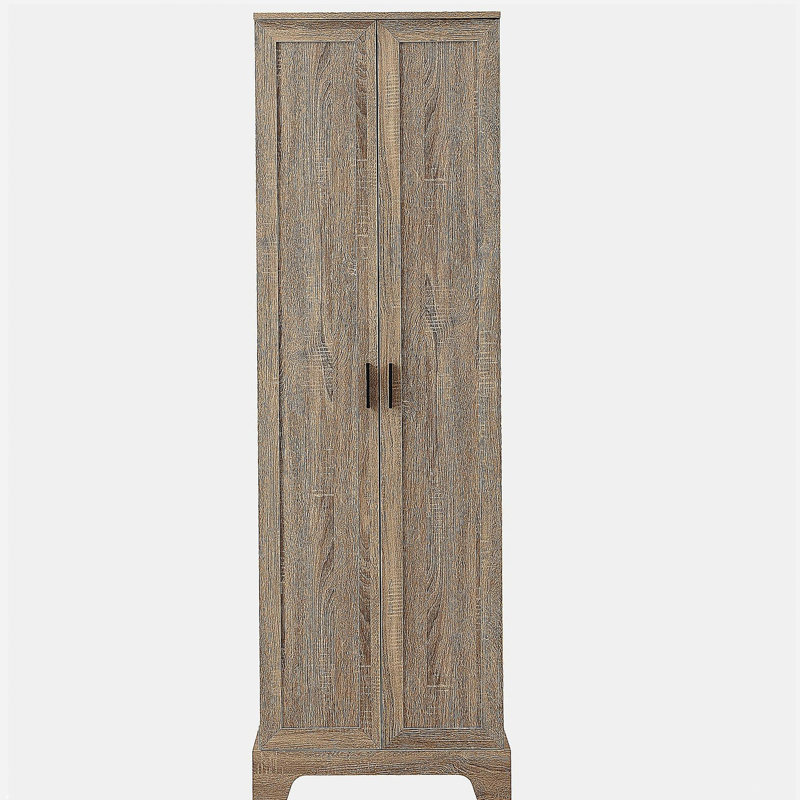 Armoire de rangement avec deux portes pour salle de bain, bureau, tablette réglable, panneau de fibres à densité moyenne, brun (ancien numéro de référence: N725P181207D / WF302824AAD)