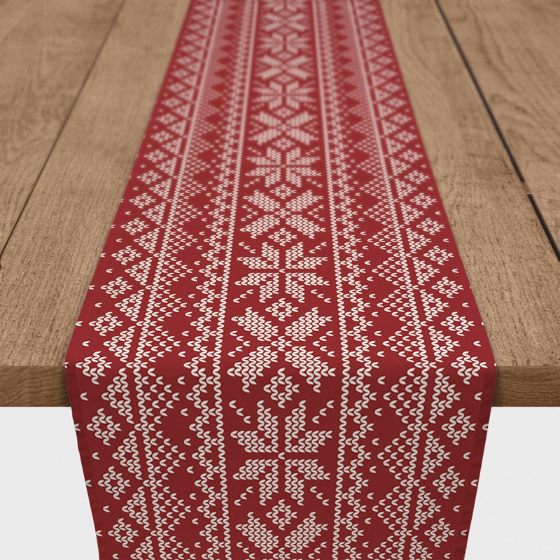 Cameron Knitted Snowflake Runner, 72" L x 16" W