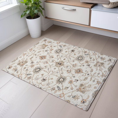 Premium Machine Washable Ducote AMF1137 Global Rug