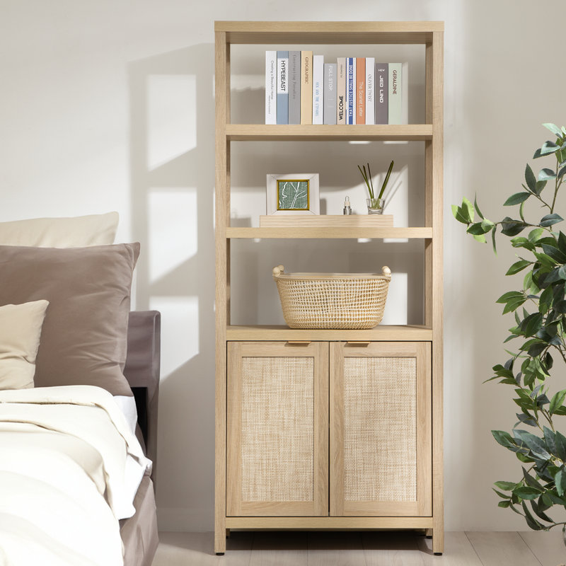 Marliee 70.9" H x 30.7" W Standard Bookcase, Reclaimed Light Oak, 1
