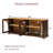 67" Farmhouse Storage Cabinet with Arched Glass Doors, Two-Tone Walnut & Natural Wood Grain-1130456399