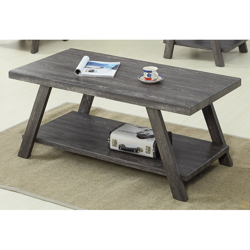 Table basse en bois, Gris anthracite