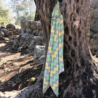 Serviette de plage 100% coton fouta, vert, 35,4 x 67,0 pouces | Hautement absorbant, doux et léger à 7,6 oz / verge carrée | Lavable à la machine, parfait pour la plage, la piscine et le spa | Serviette de qualité supérieure pour un confort ultime