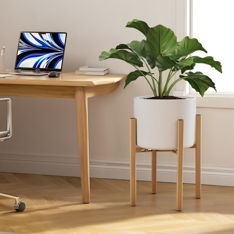 2Pcs Support à plante réglable en métal pour l'intérieur et l'extérieur - Pots de 8 à 16 pouces - Support à pot de fleurs moderne Mid Century