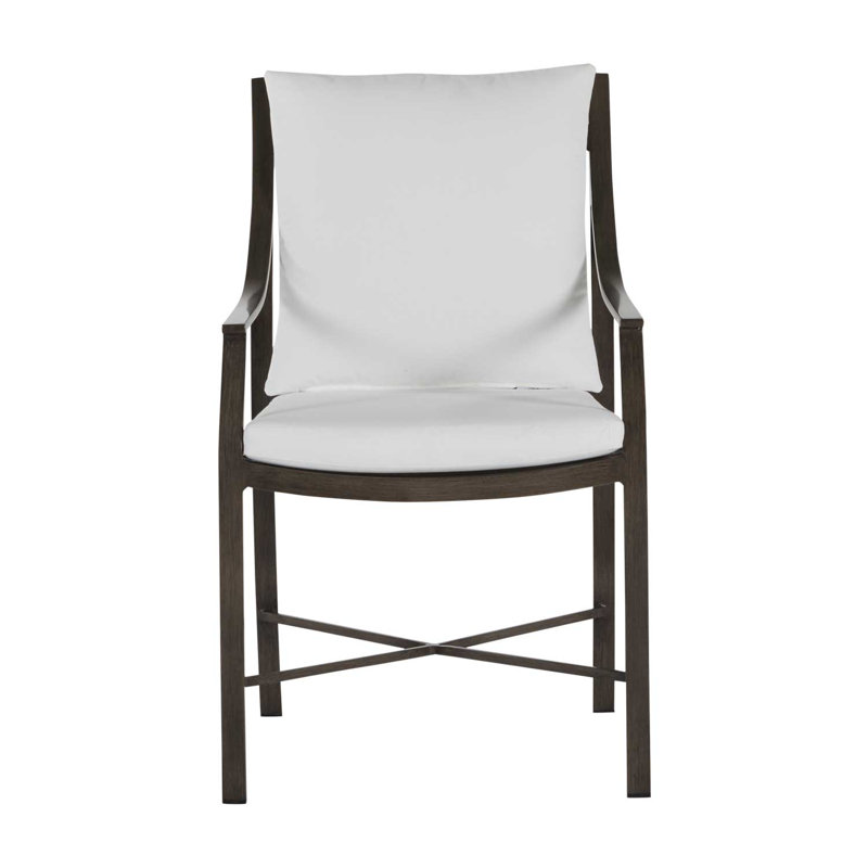 Monaco Patio Dining Armchair with Cushions, Rollo Lace InsideOut® Linen, Welt, Slate Gray