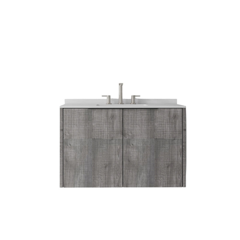 Meuble-lavabo flottant 36 po avec lavabo 36 po, Grey, 36"
